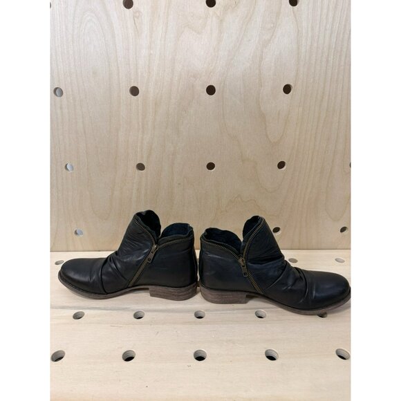 Miz Mooz Luna Ankle Bootie Womens 8 Midnight Blue Leather Zipper Accents $175 - Picture 9 of 13